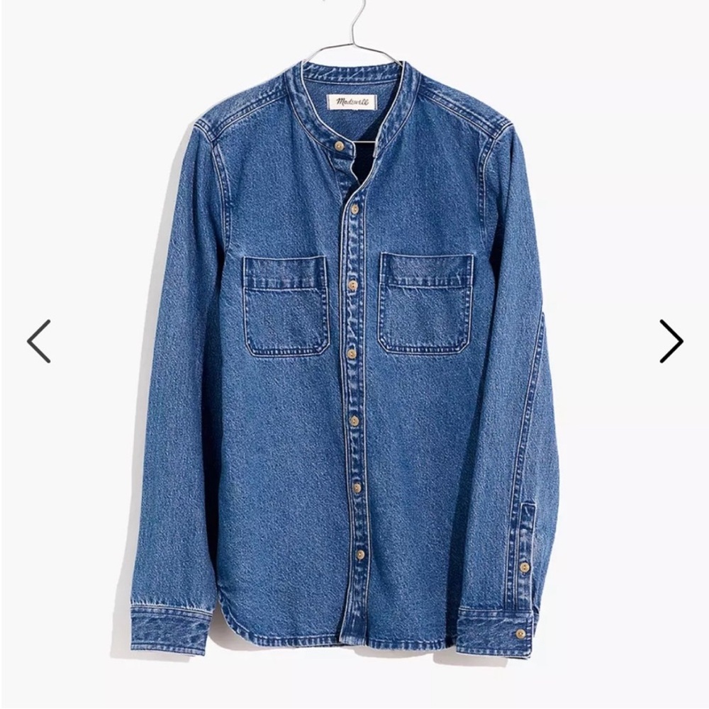 Madewell Denim Banded-Collar Shirt